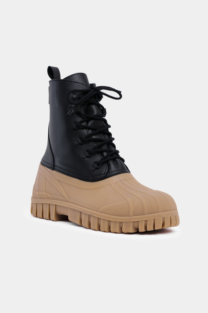 Stutterheim Patrol Boot Leather Black/Fudge outlook