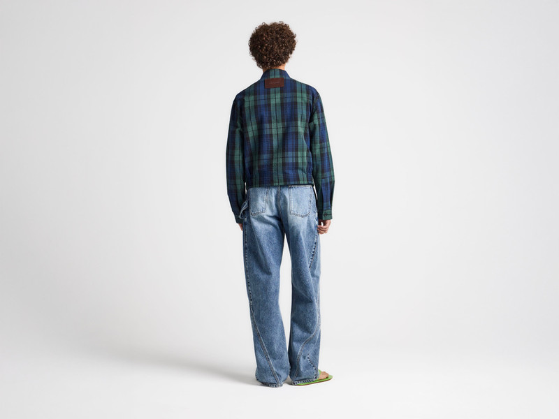 JW Anderson MENS FRONT ZIP BLOUSON IN NAVY & GREEN outlook