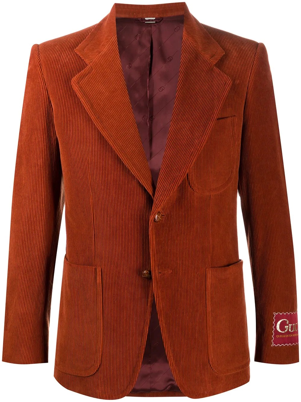 corduroy label cuff blazer - 1