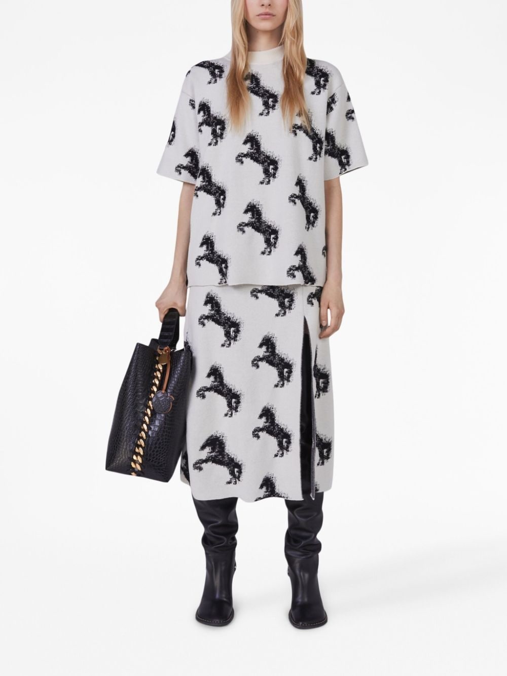 Pixel Horse jacquard midi skirt - 2