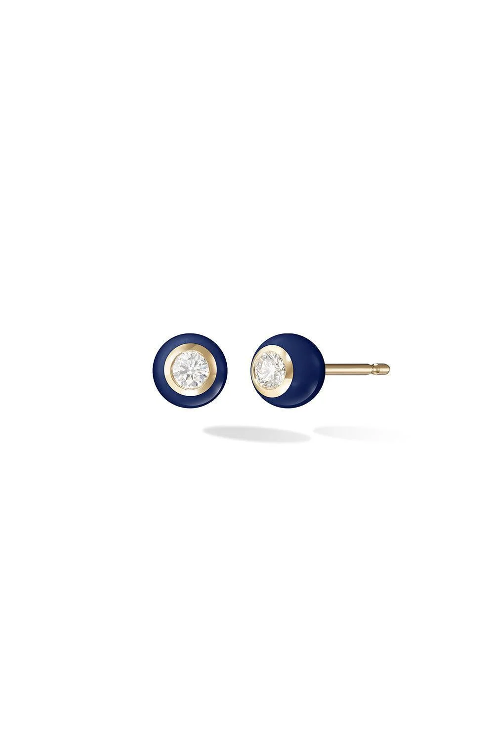 Small Navy Audrey Diamond Stud Earrings - 1