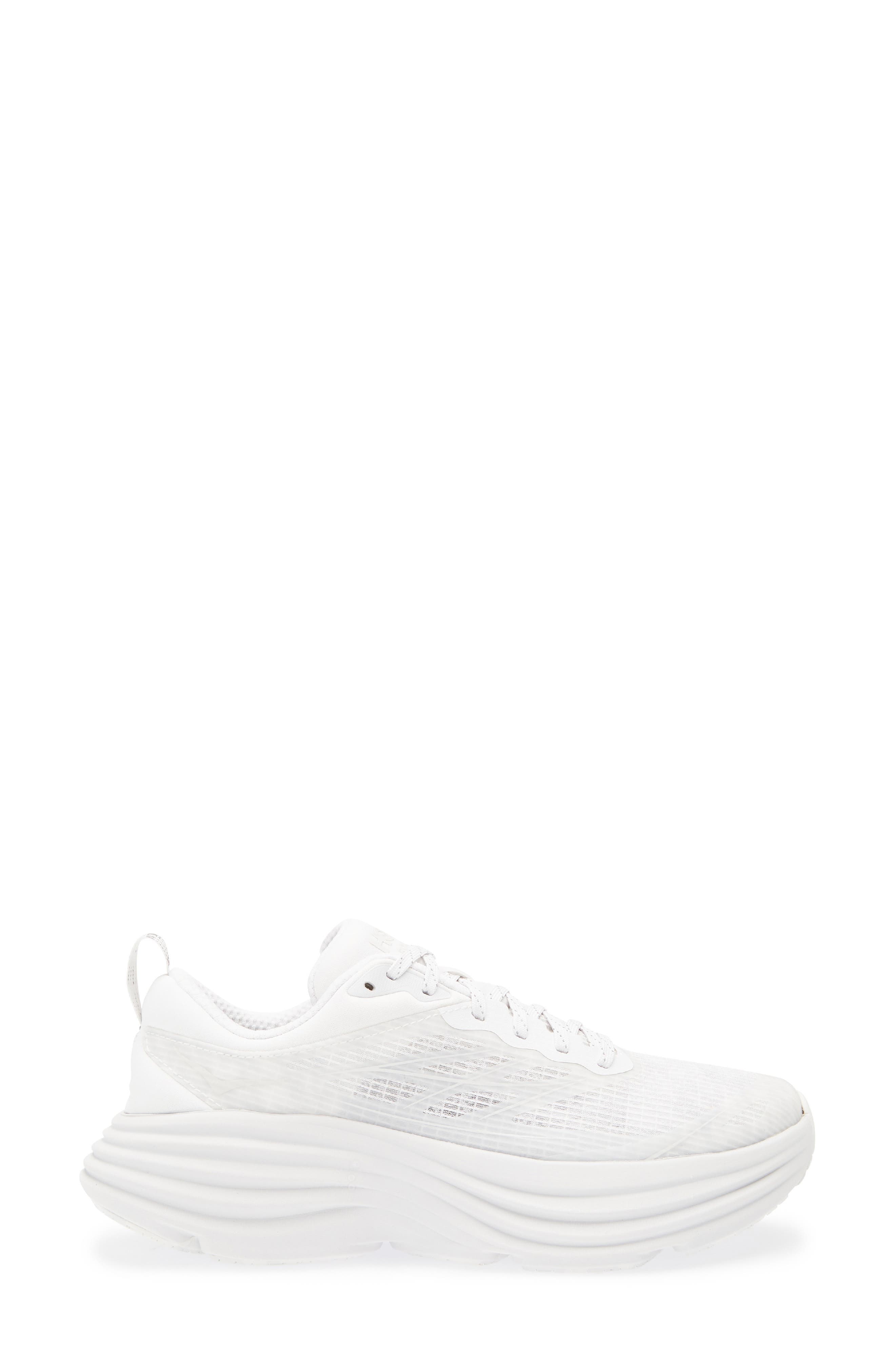 HOKA Bondi 8 Caged Sneaker in White /Cosmic Grey at Nordstrom - 3