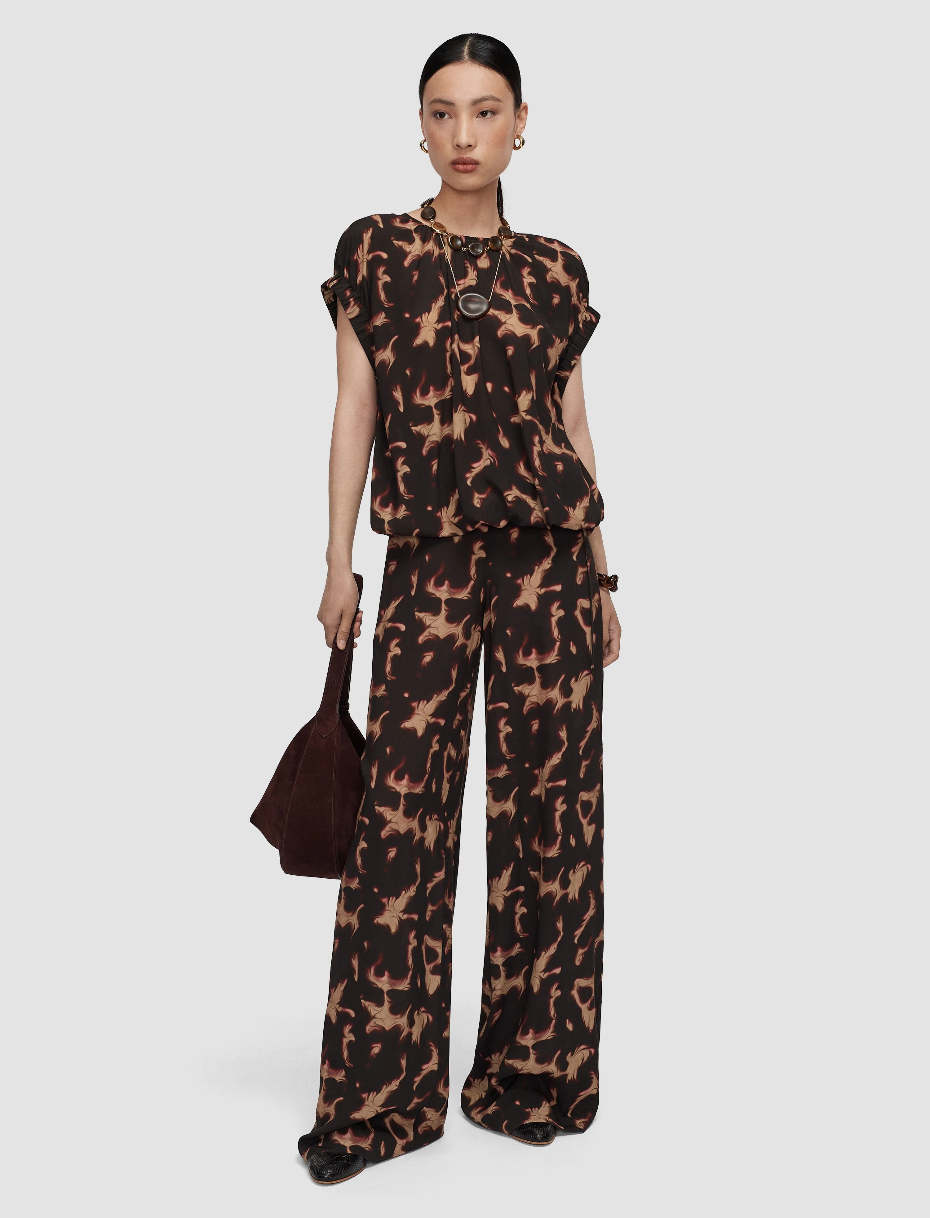 Phoebe Tortoiseshell Crepe Blouse - 1