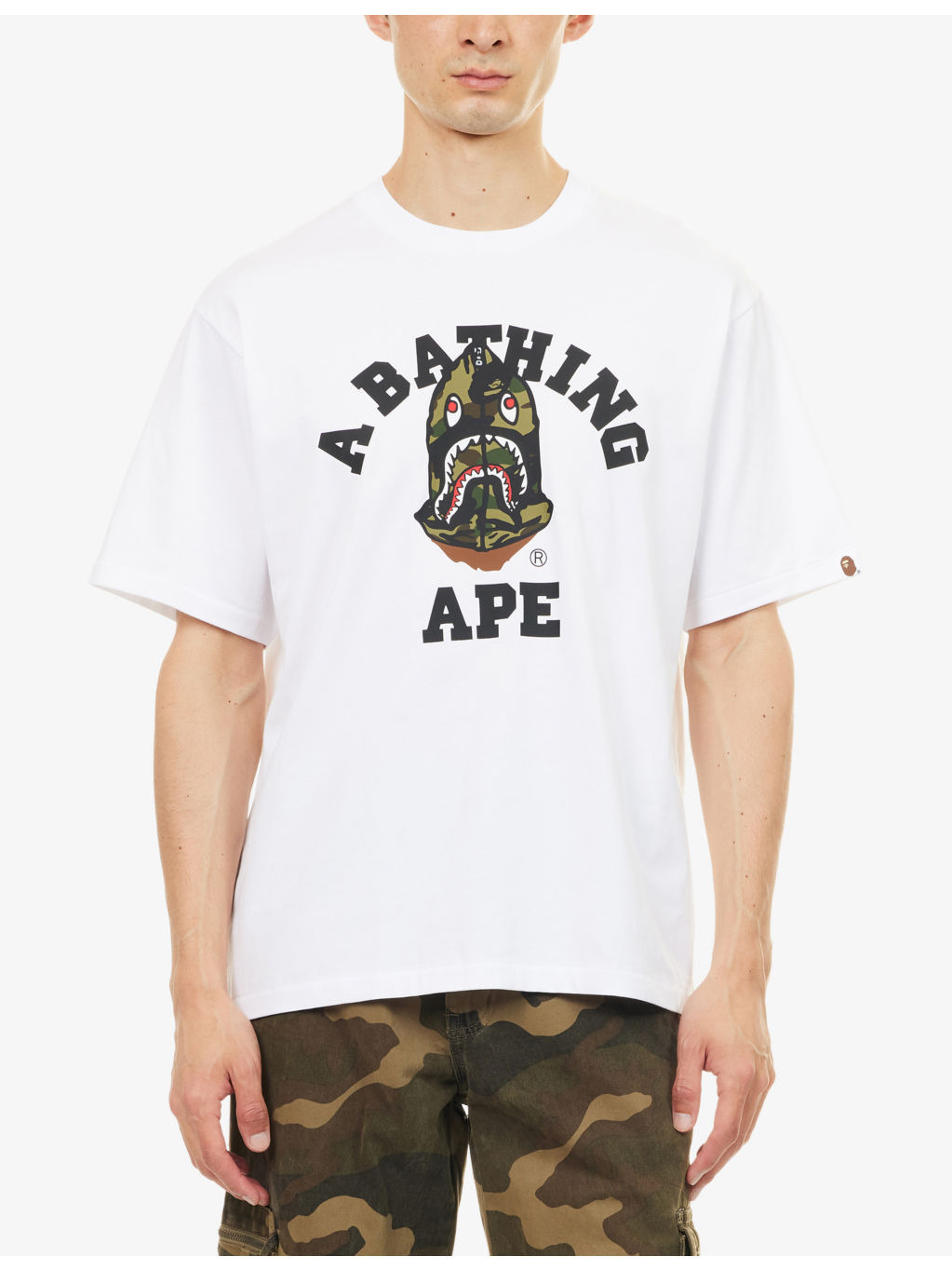 1st Camo Shark Graphic-Print Cotton T-Shirt - 3