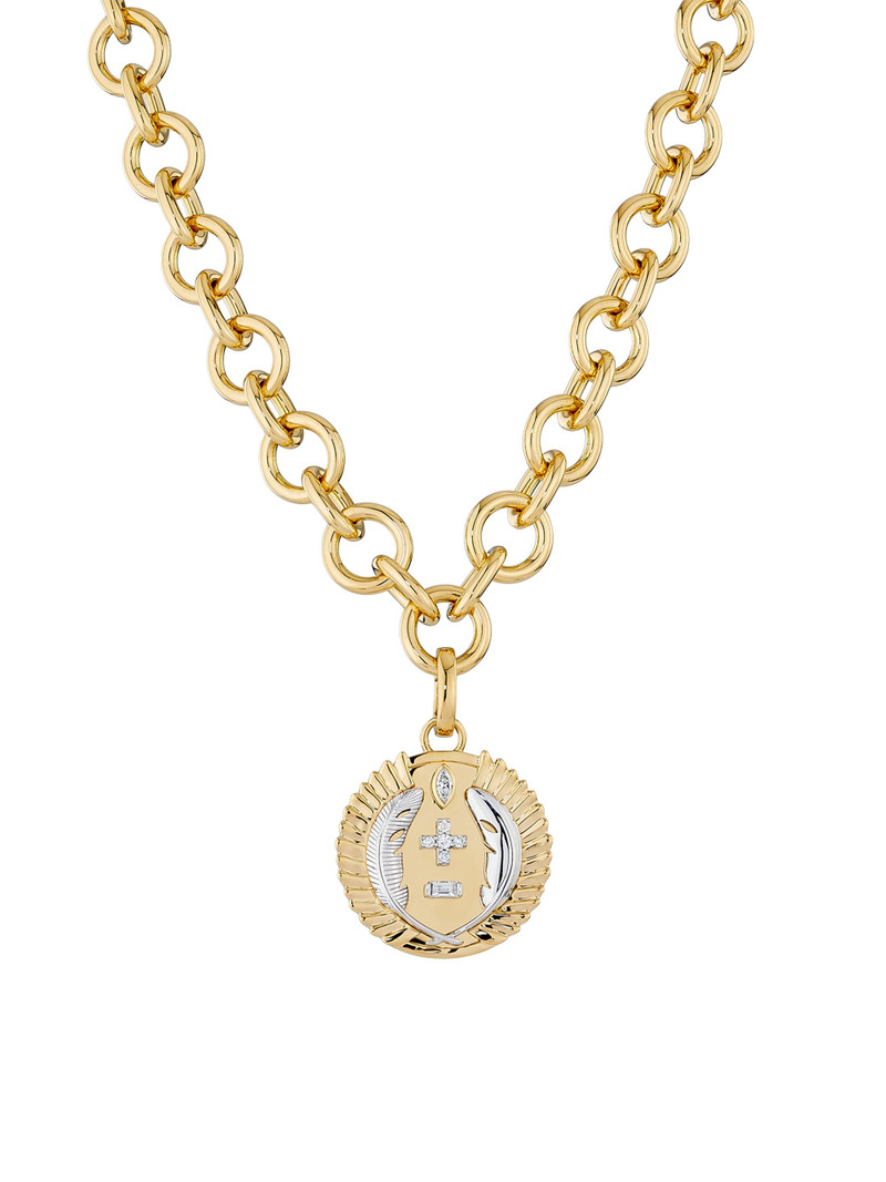 Women's Vivacity 18K Yellow & White Gold & 0.15 TCW Diamond Midsize Mixed Link Necklace - Yellow Gol 3