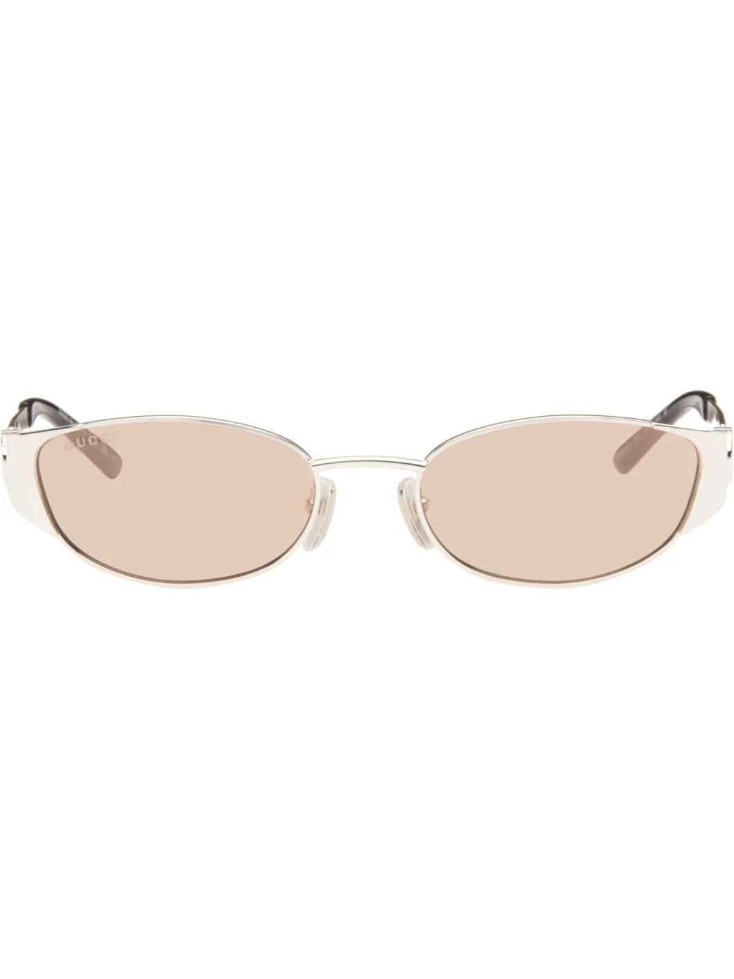 Silver Oval-Frame Sunglasses - 1