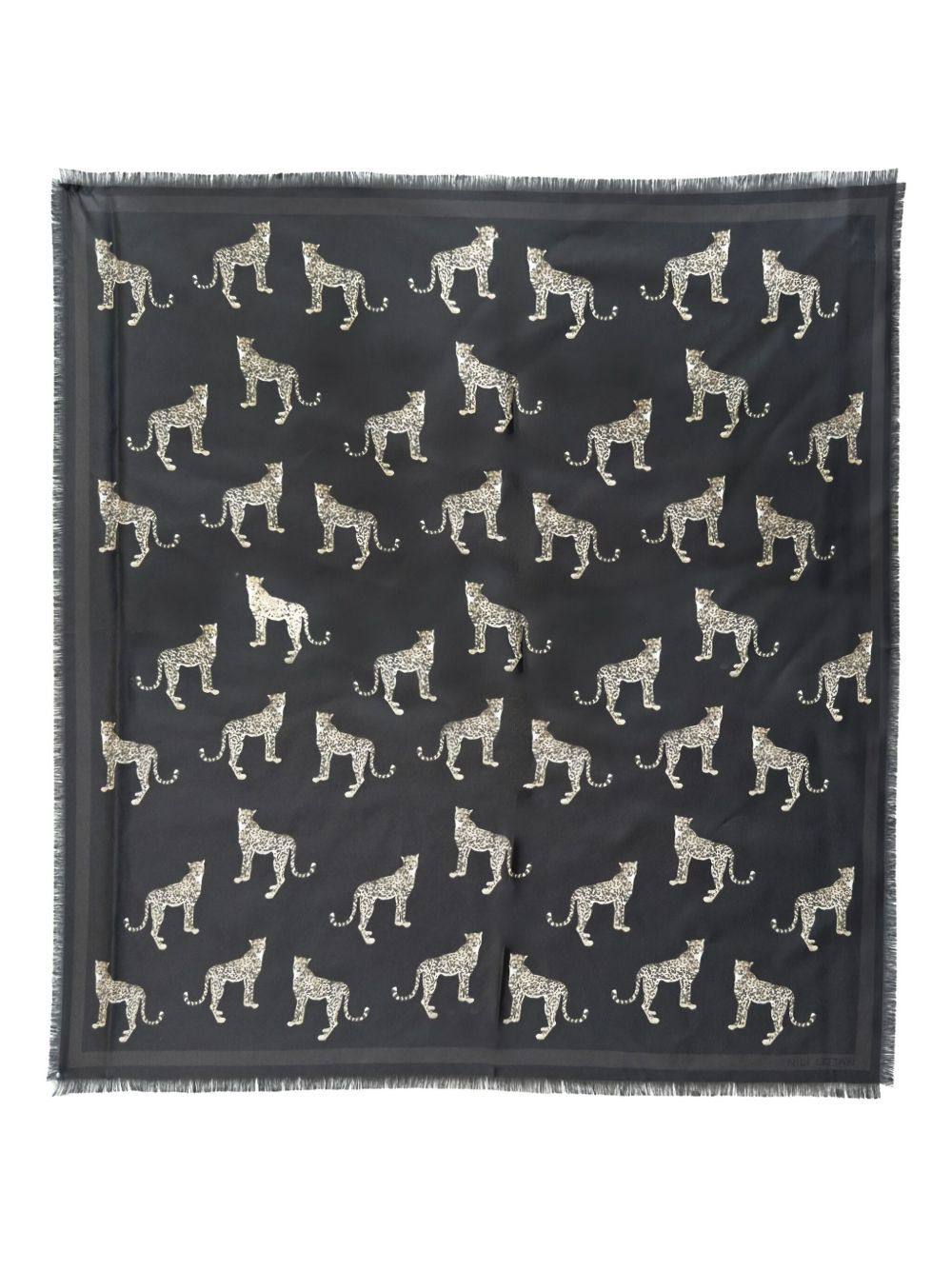 cheetah-print silk scarf - 2