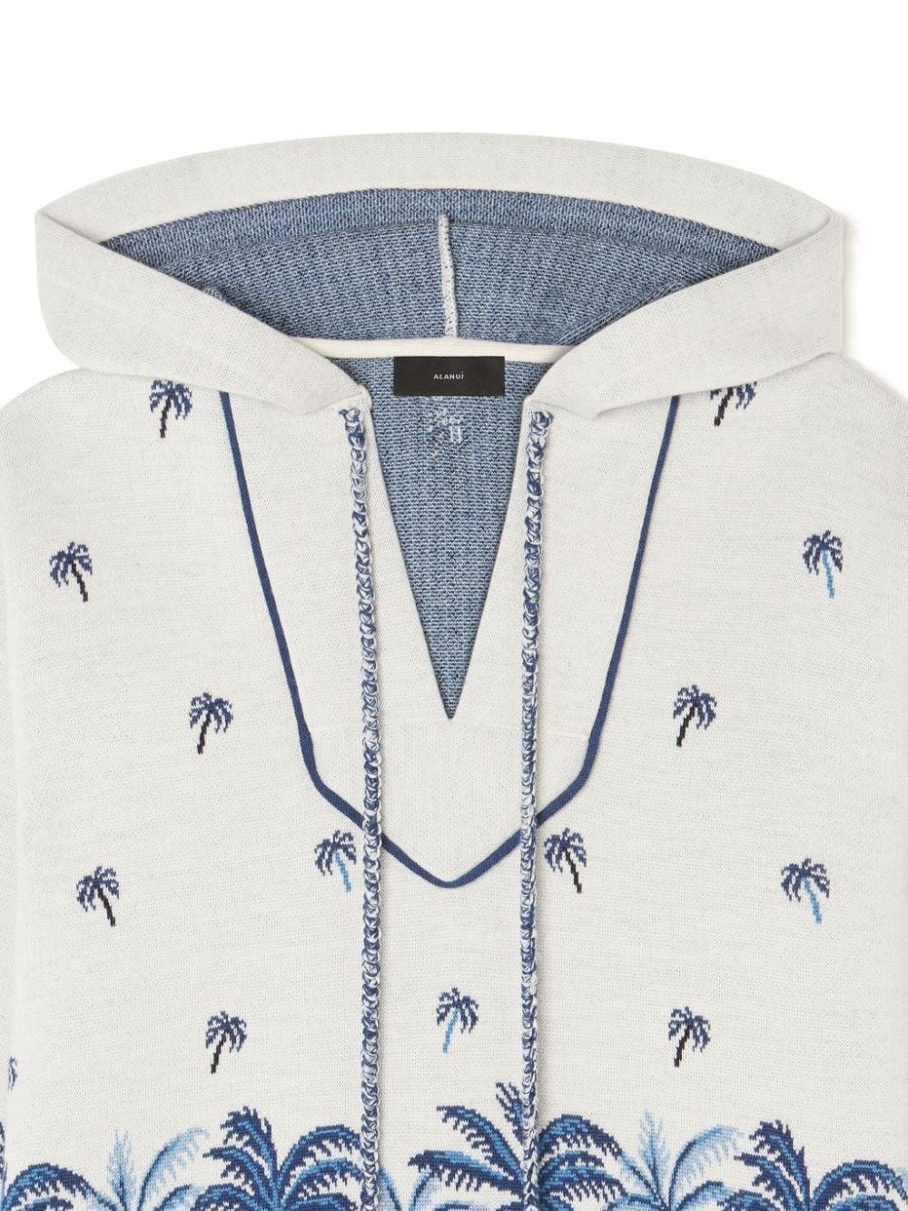 hawaii print-knitted wool hoodie - 6