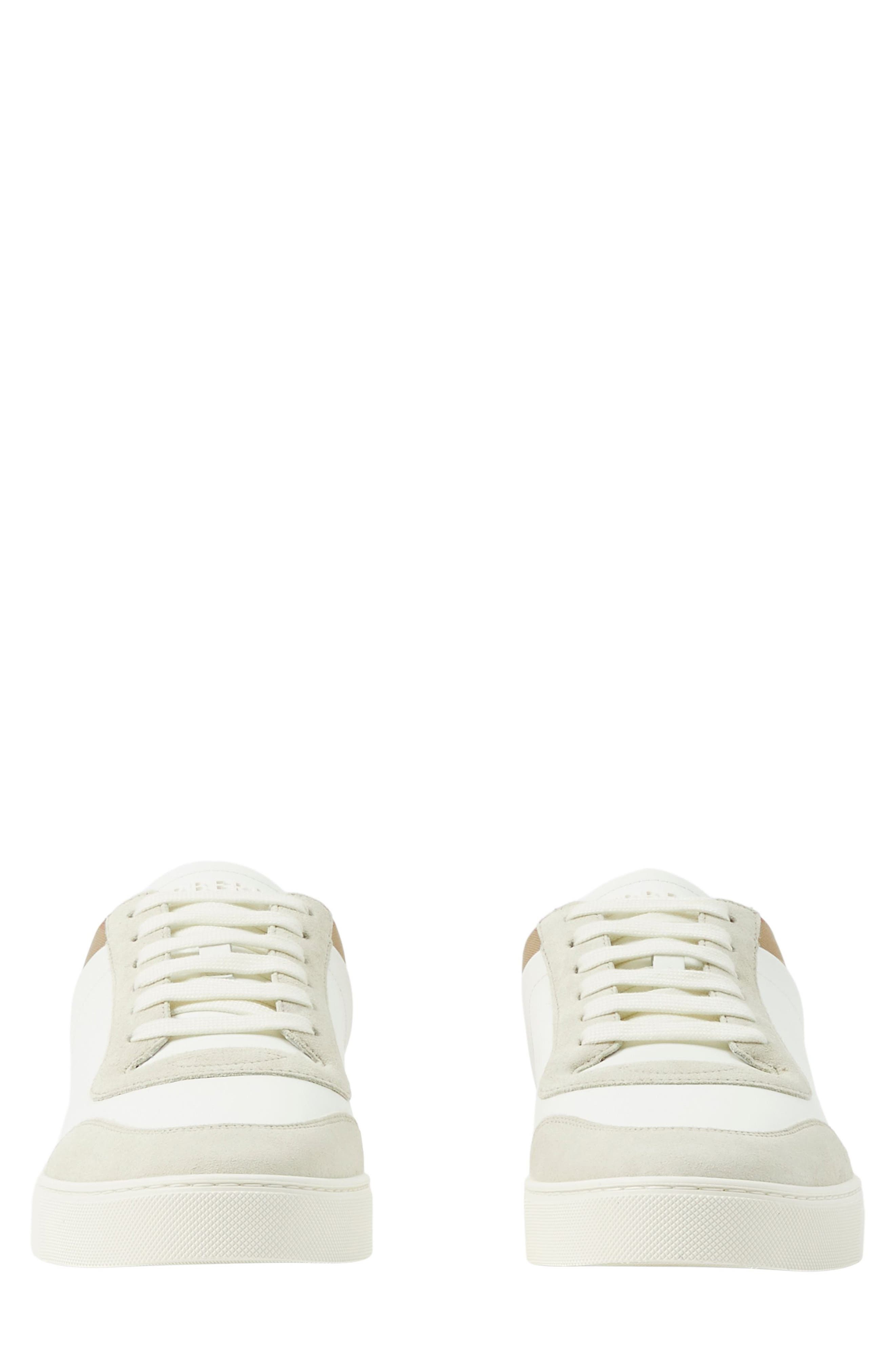 burberry Stevie Leather & Canvas Check Sneaker in Off White/Beige Ip Check at Nordstrom - 5