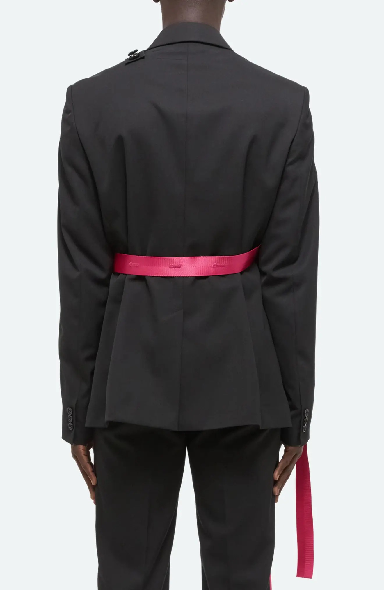 Seatbelt Virgin Wool Sport Coat in Black/Pink - 2