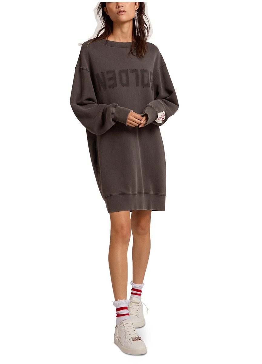 Golden Goose Women's sweatshirt dress with gray logo