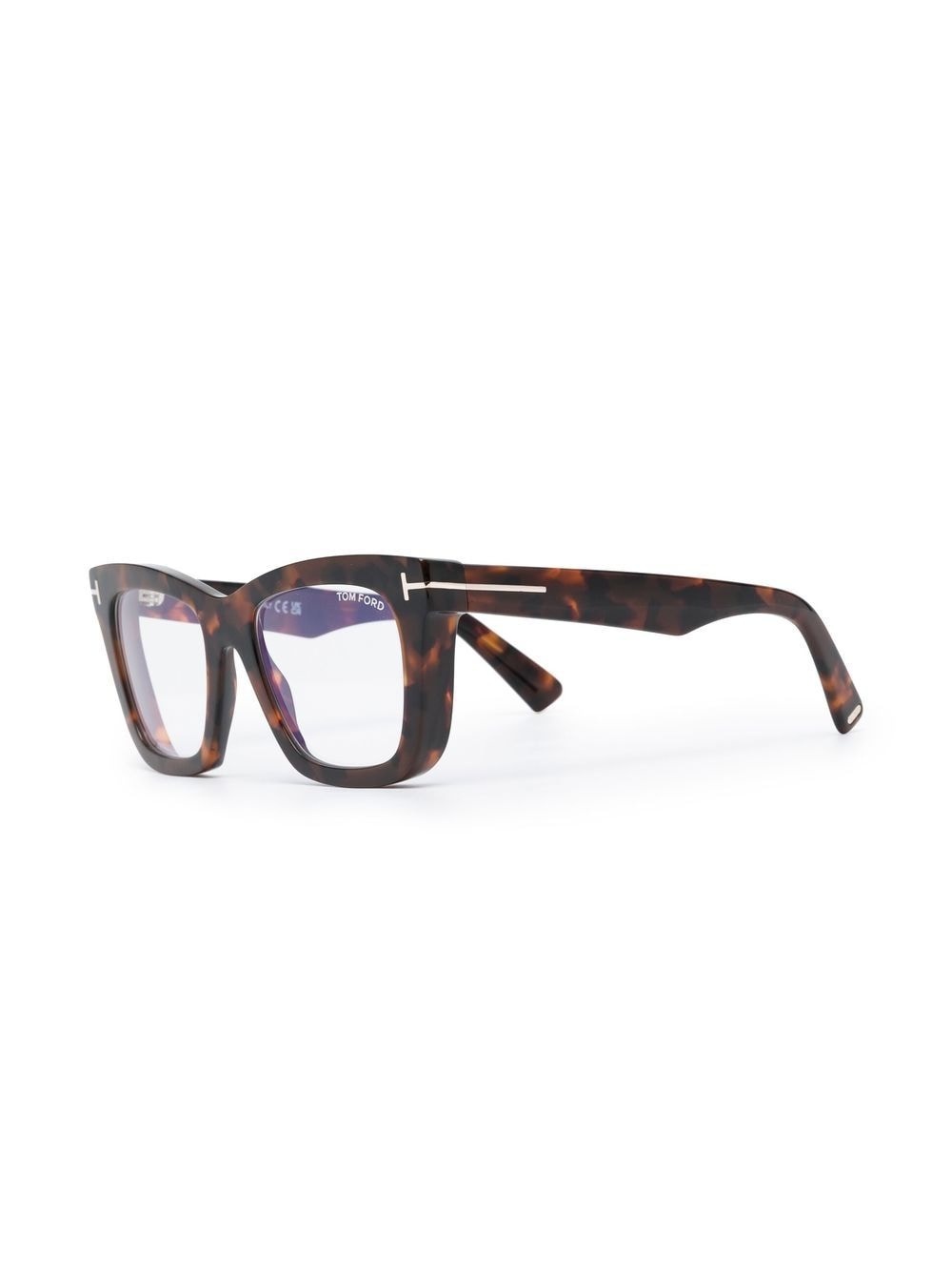 tortoiseshell logo-arm glasses - 2