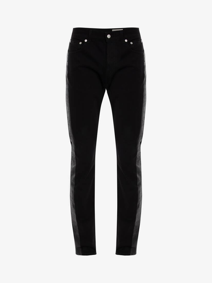 Paneled Jeans in Black - 1
