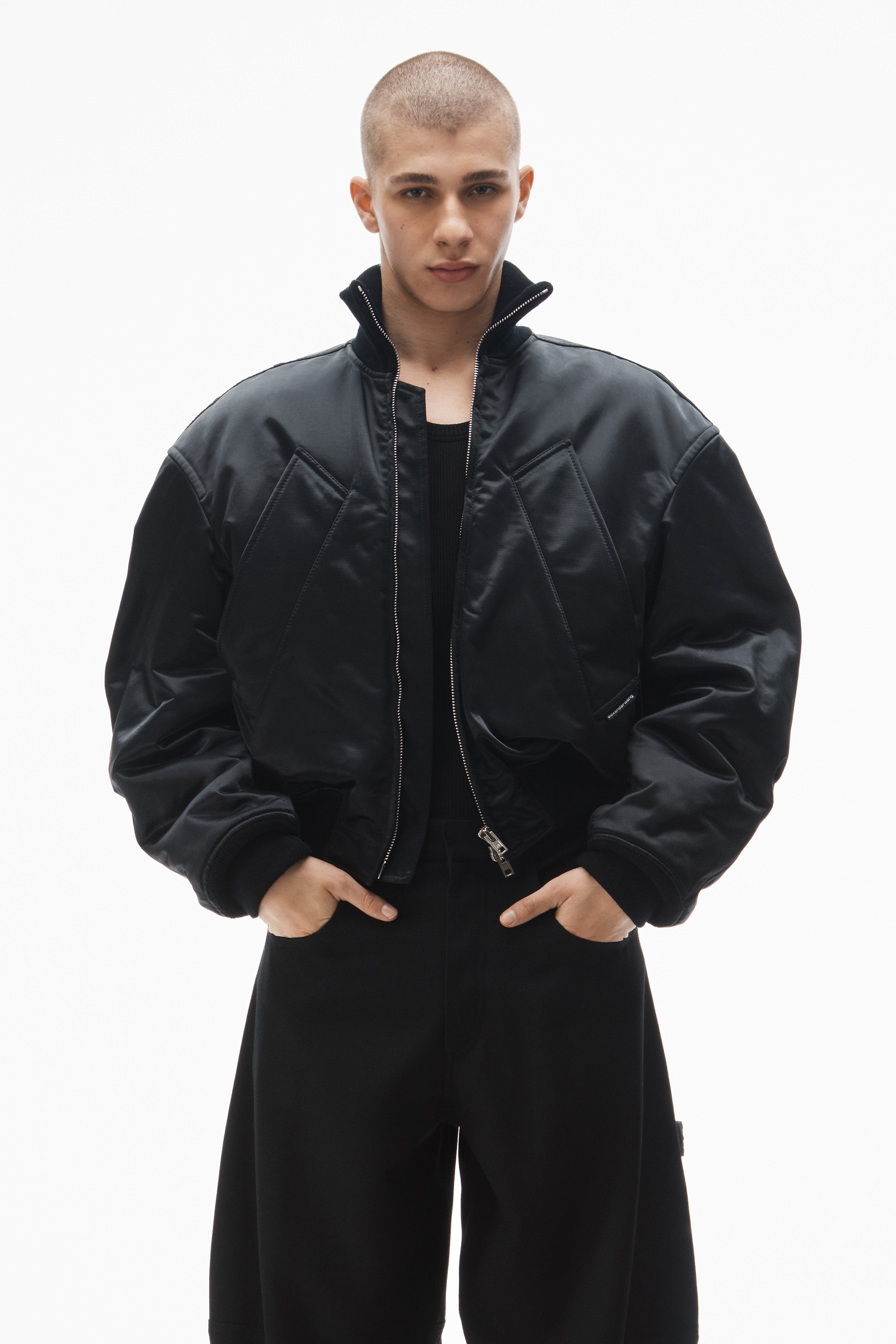 bomber jacket in sateen - 6