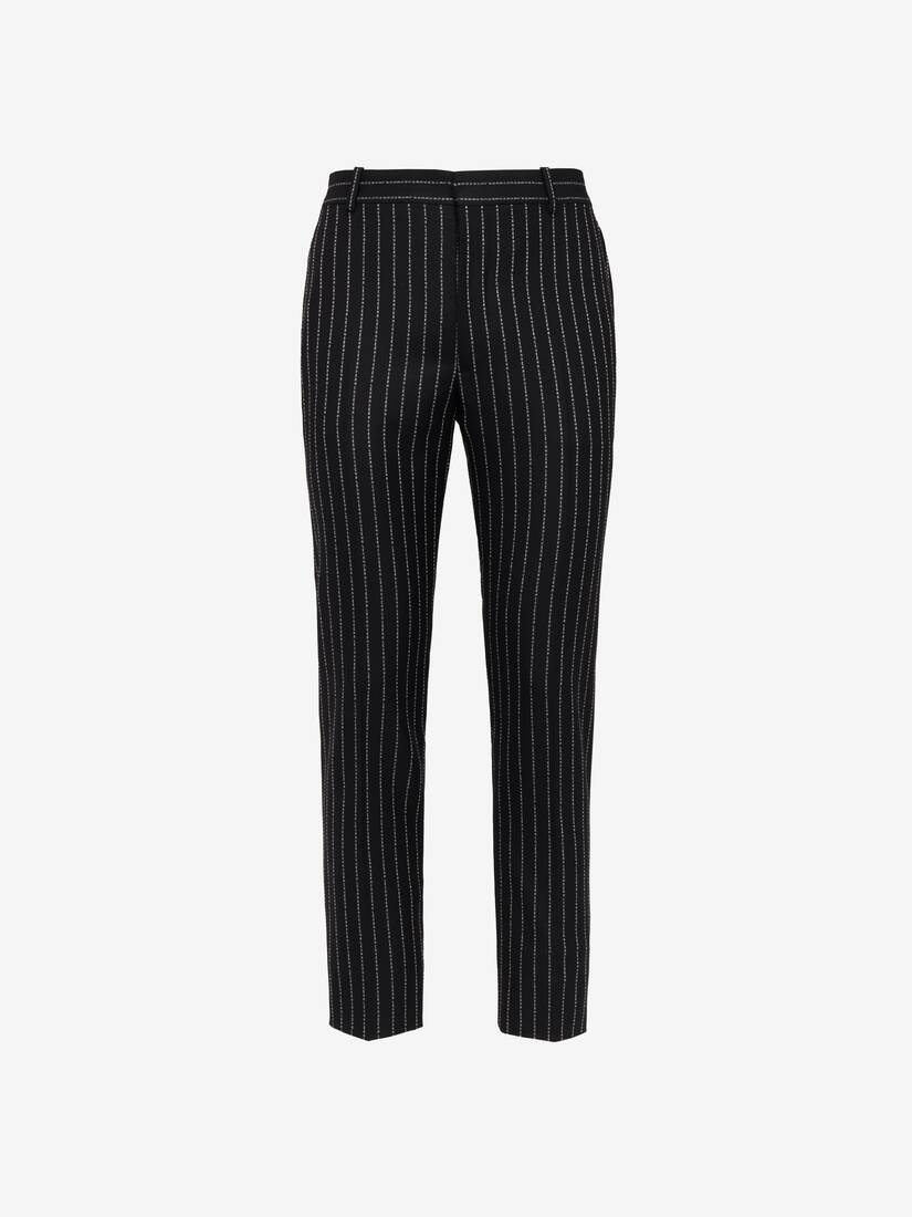 Men's Tailored Cigarette Trousers in Black/white - 1