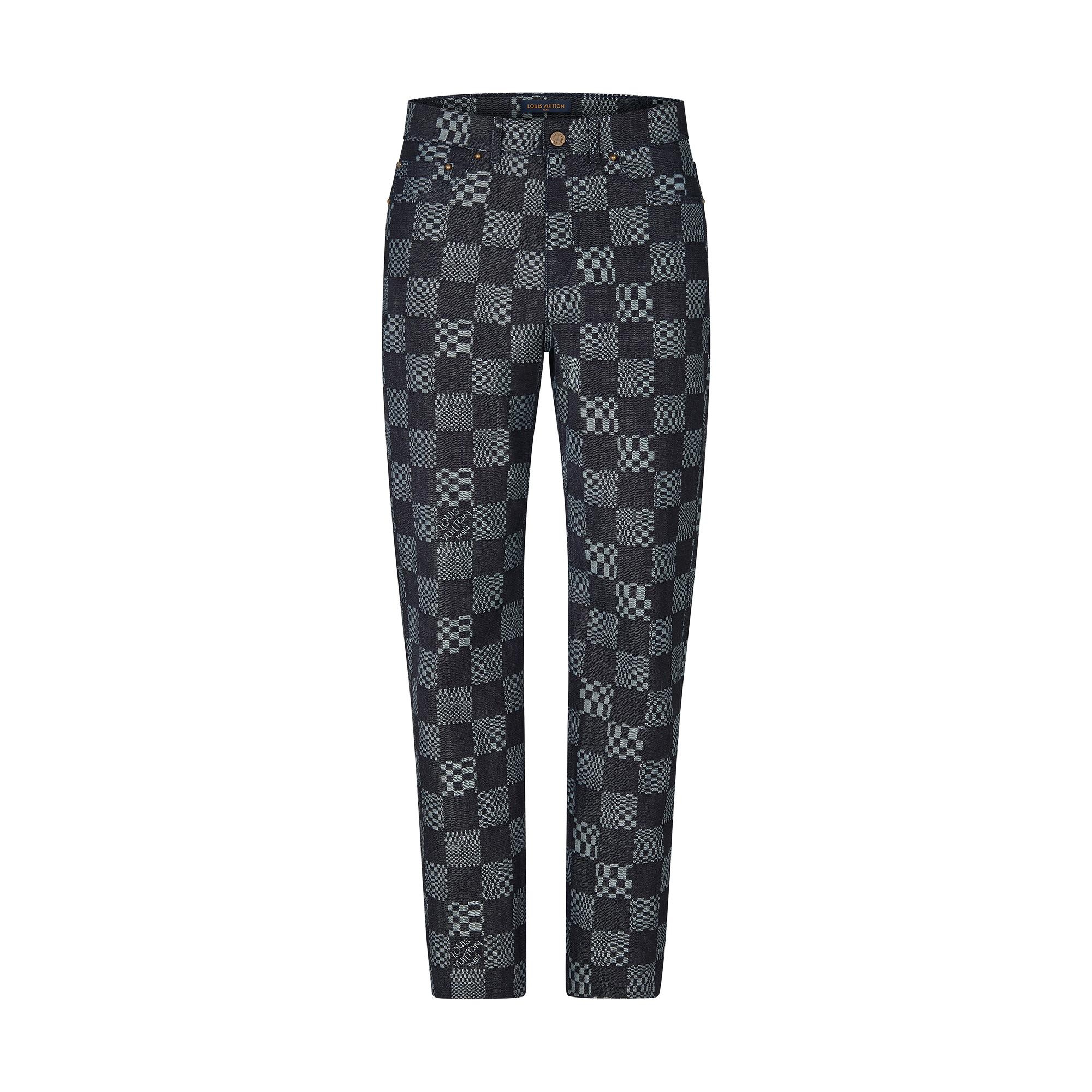 Distorted Damier Denim Pants - 1