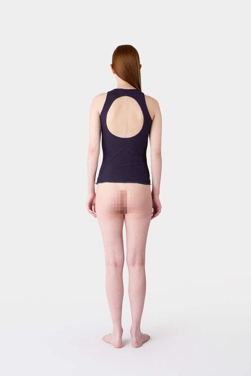 'CUORE DI PIETRA' TULLE TOP / dark blue 4