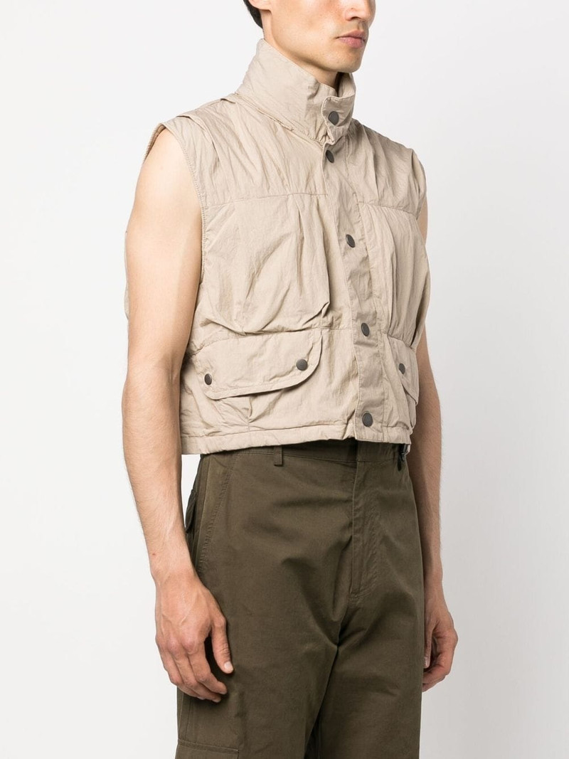 cropped poplin-texture gilet 3