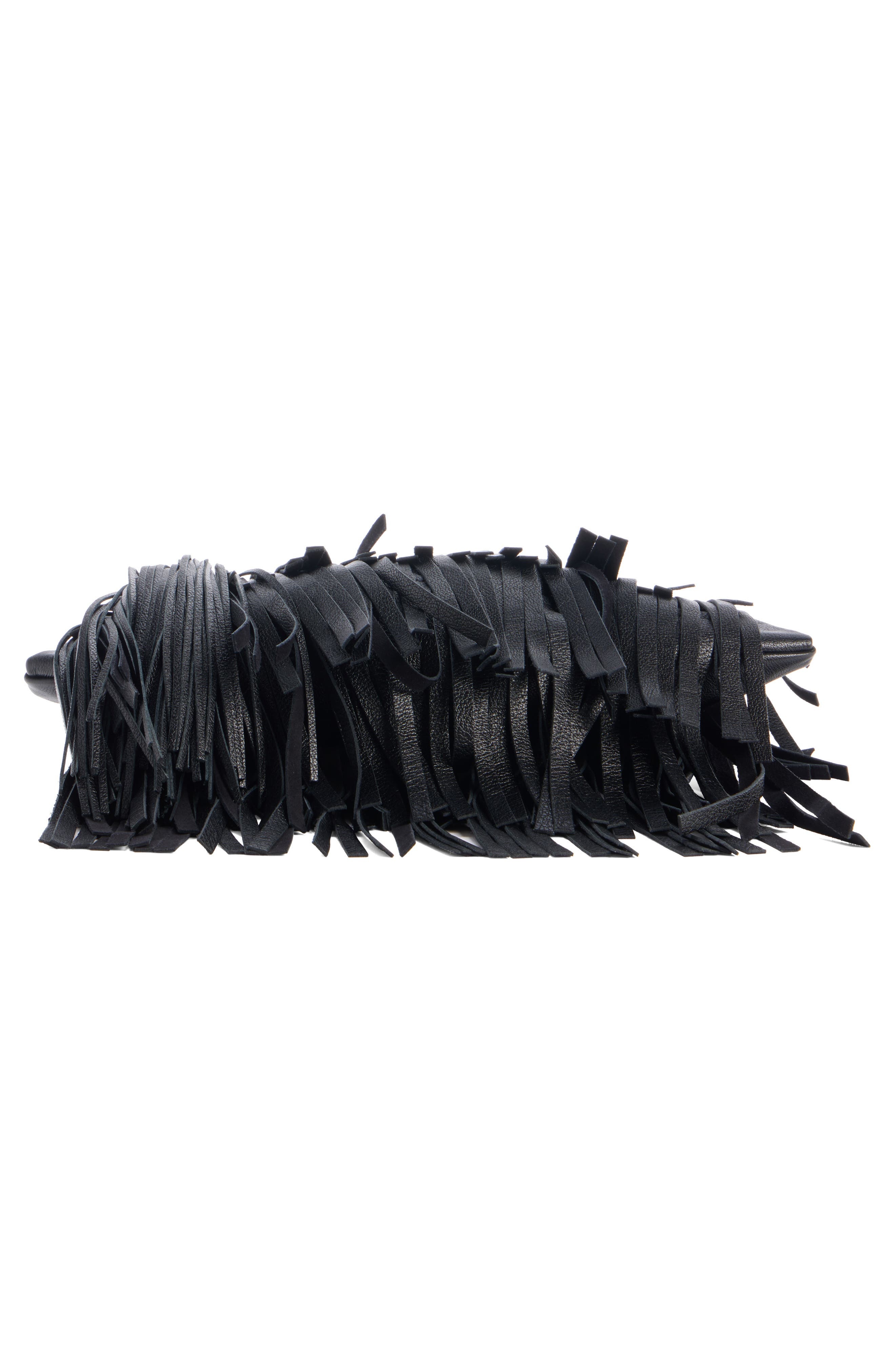 Chloé Small Foulard Fringe Leather Shoulder Bag in Black at Nordstrom - 5