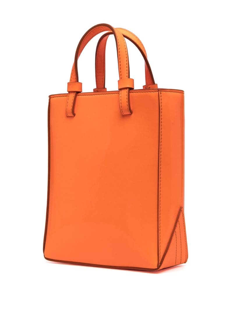 open-top leather tote bag - 3