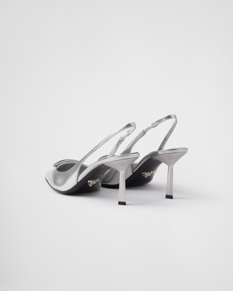 Metallic leather slingback pumps 5