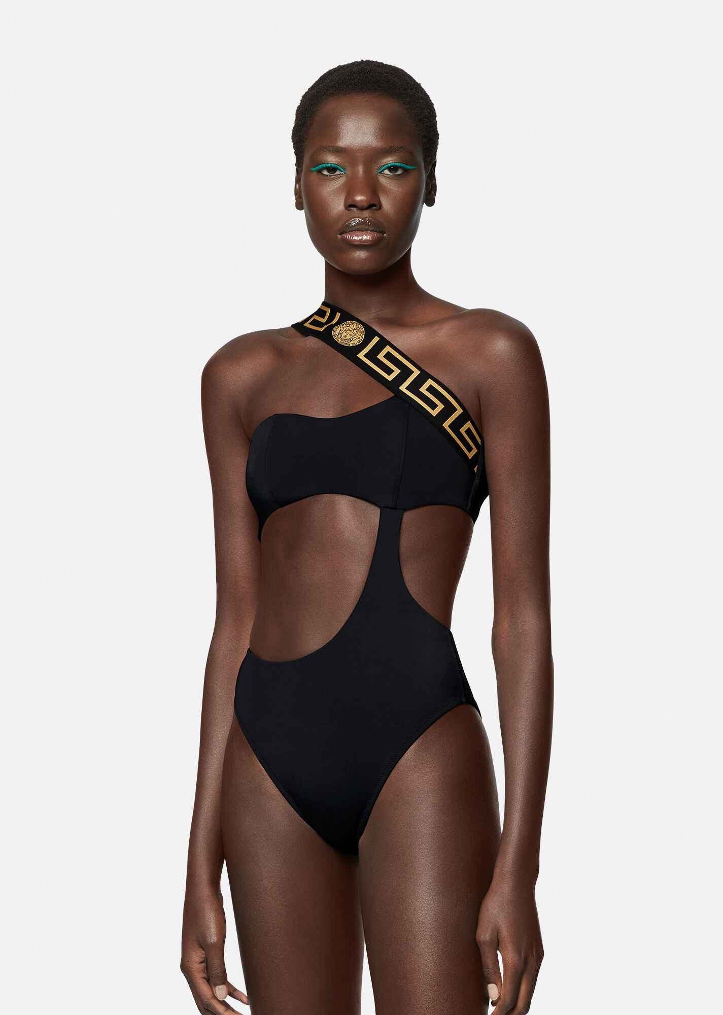 Greca Border One-Piece Swimsuit