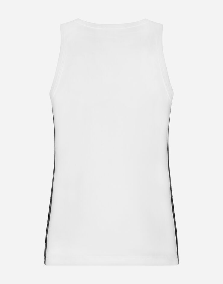 Two-way stretch cotton singlet with patch - 2