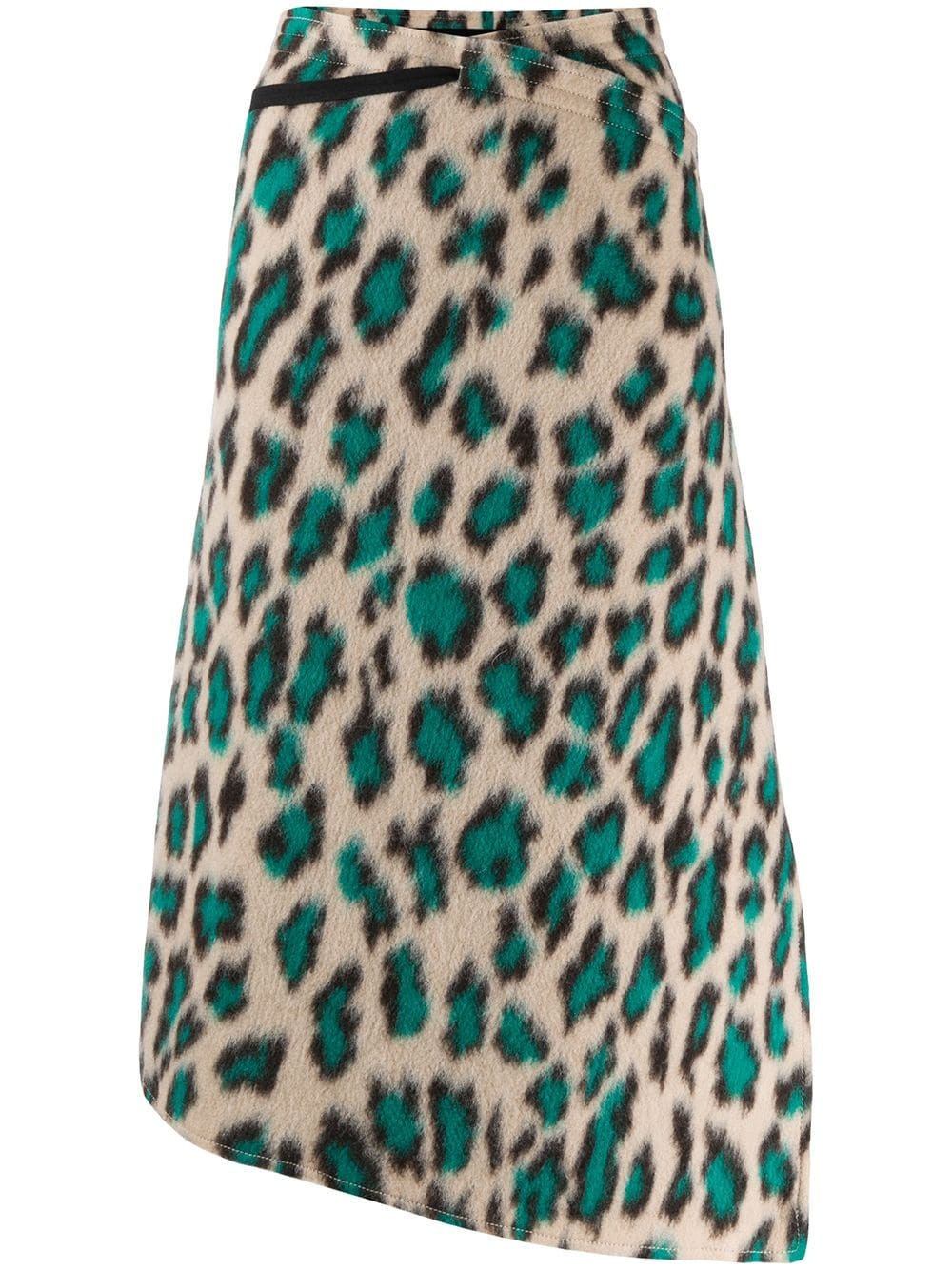 leopard print asymmetric skirt - 1