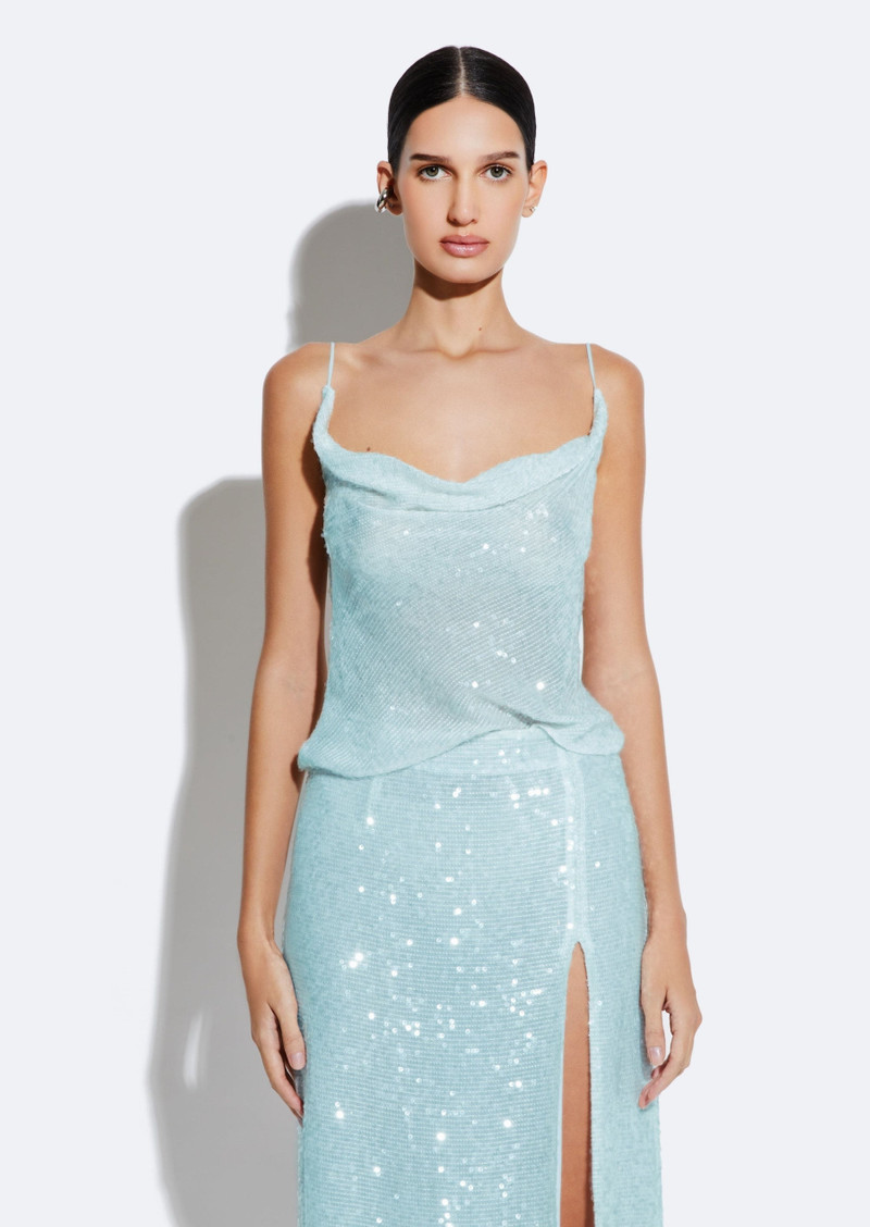 LAPOINTE Sequin Cowl Cami Top outlook