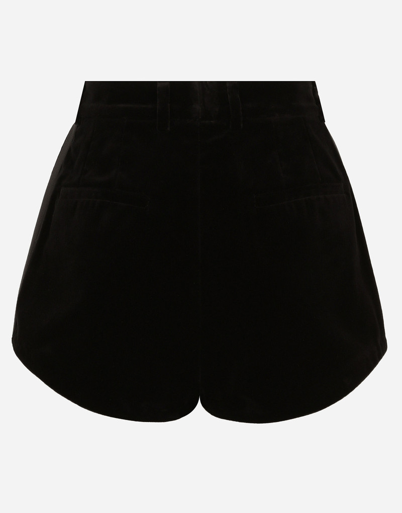 Dolce & Gabbana Velvet high-waisted tuxedo panties outlook