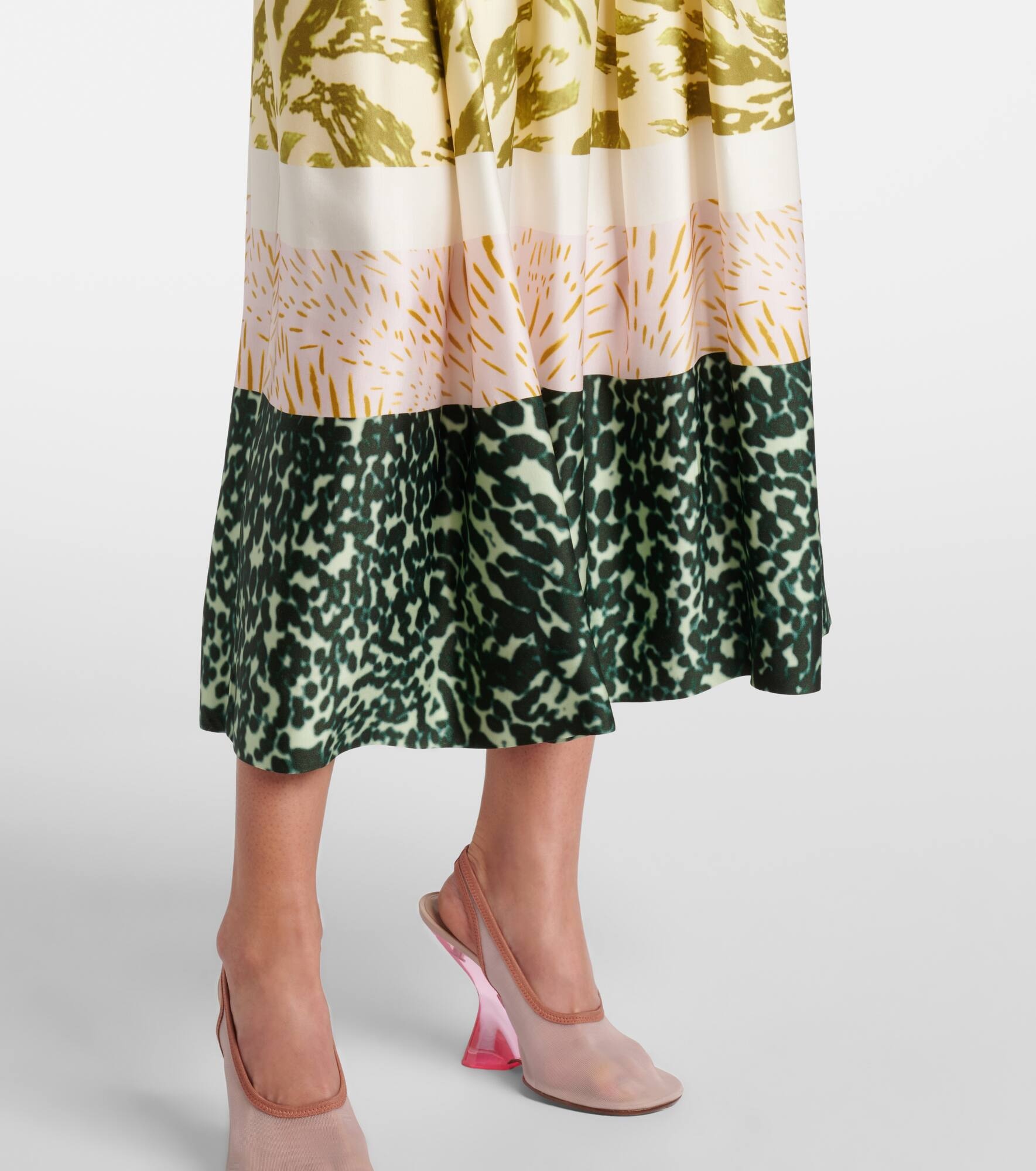 Printed satin midi skirt - 5