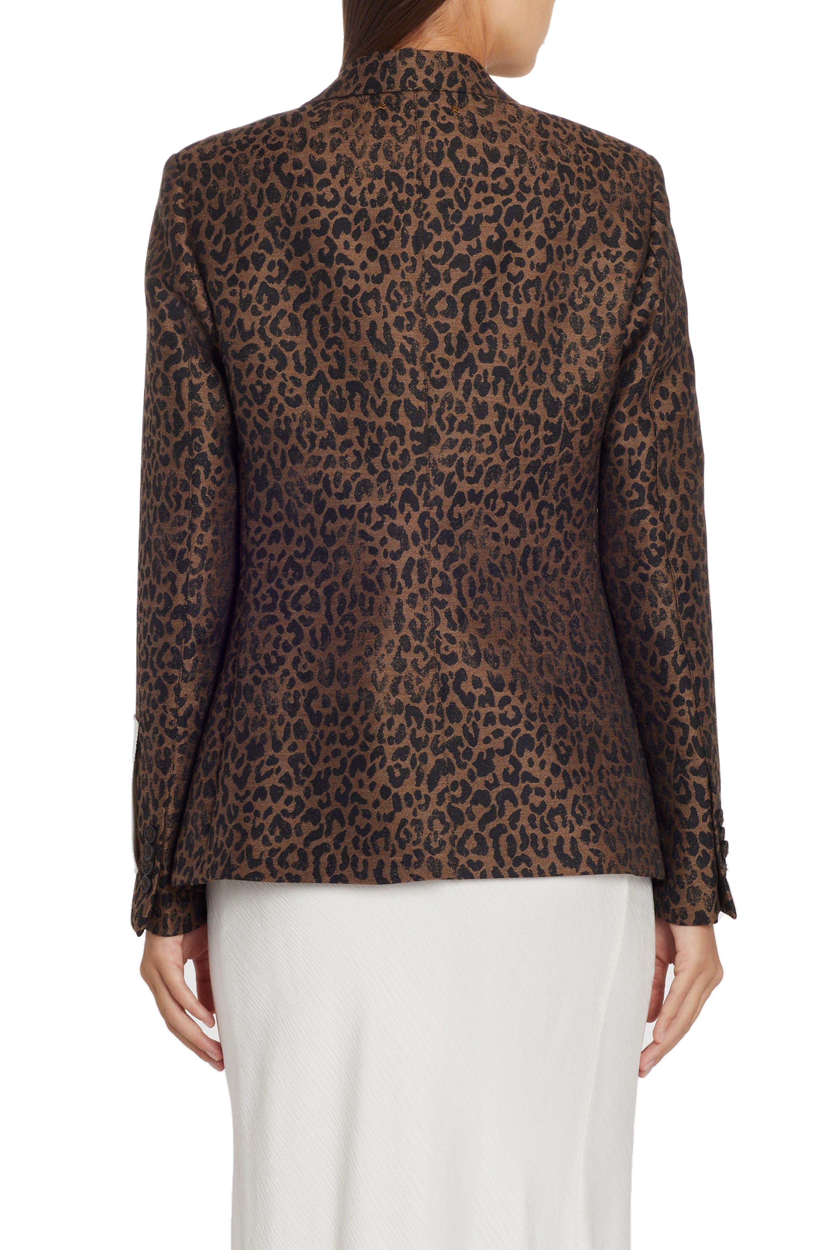Golden Goose Dune Leopard Virgin Wool Blend Blazer in New Bison/Black at Nordstrom - 2