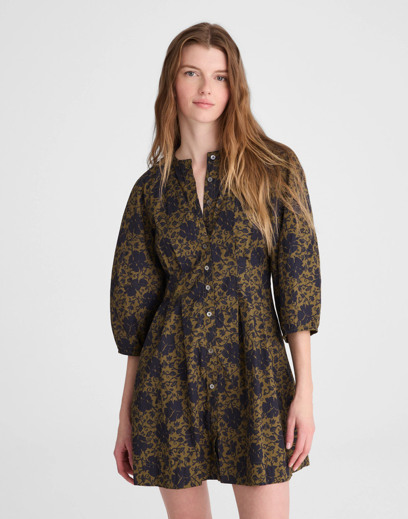 Sculptural-Sleeve Pleated Mini Dress 2