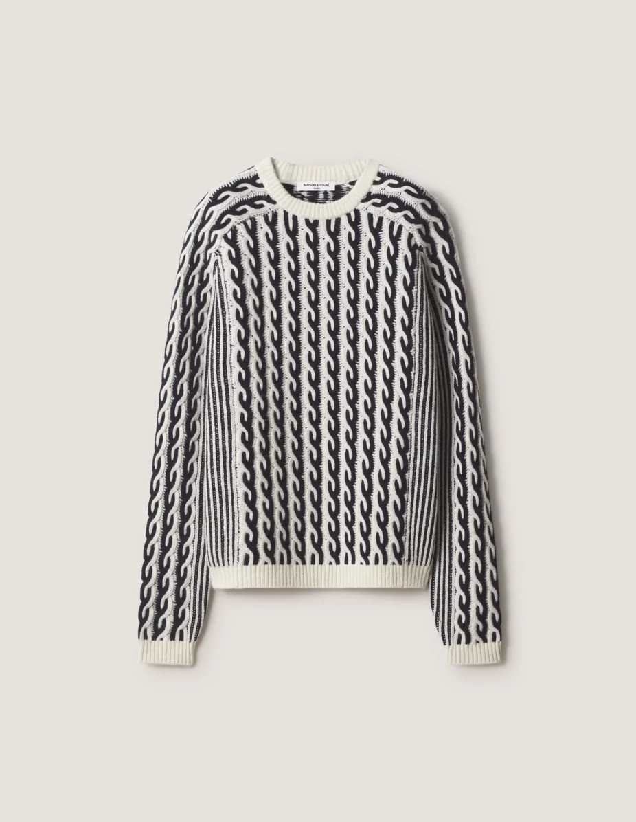 BI-COLOR CABLE LAMBSWOOL JUMPER - 1