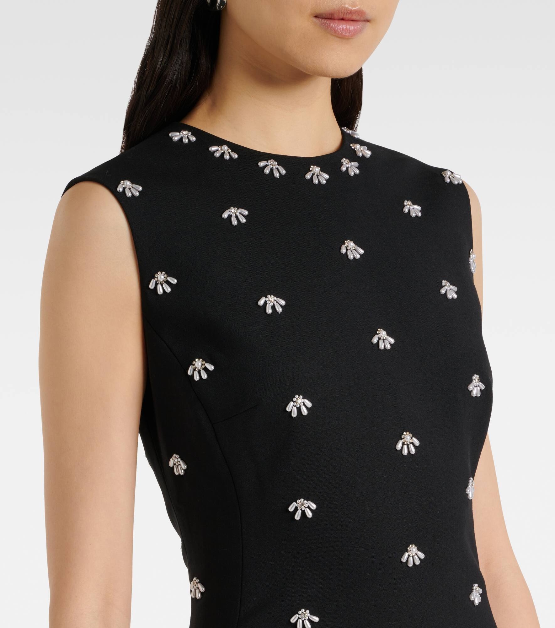 Embellished wool-blend cocktail dress - 4