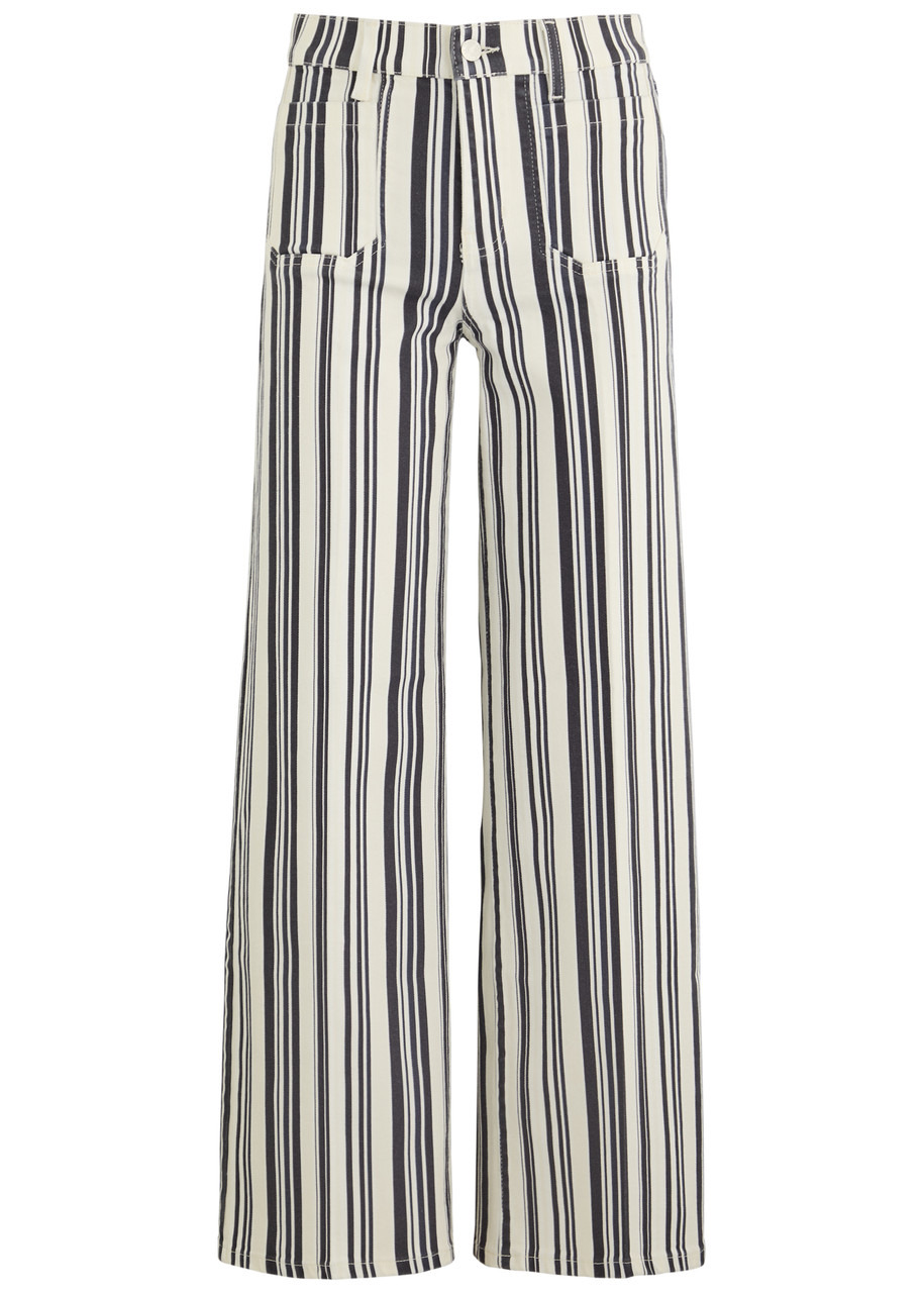 Frame Le Slim Palazzo Striped Straight-leg Jeans - 1