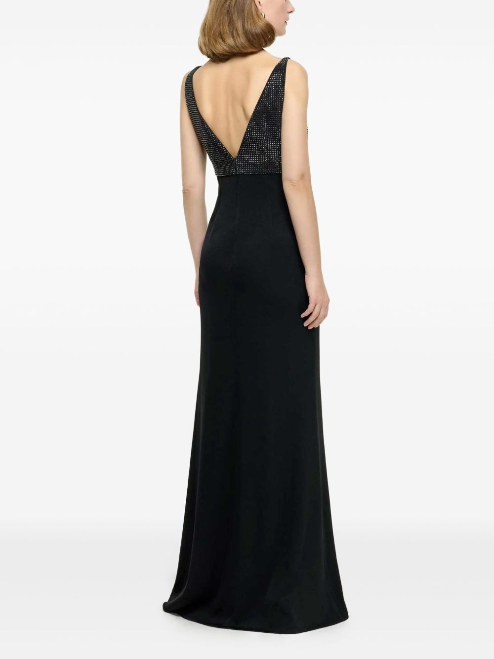 rhinestone-embellished evening gown - 3