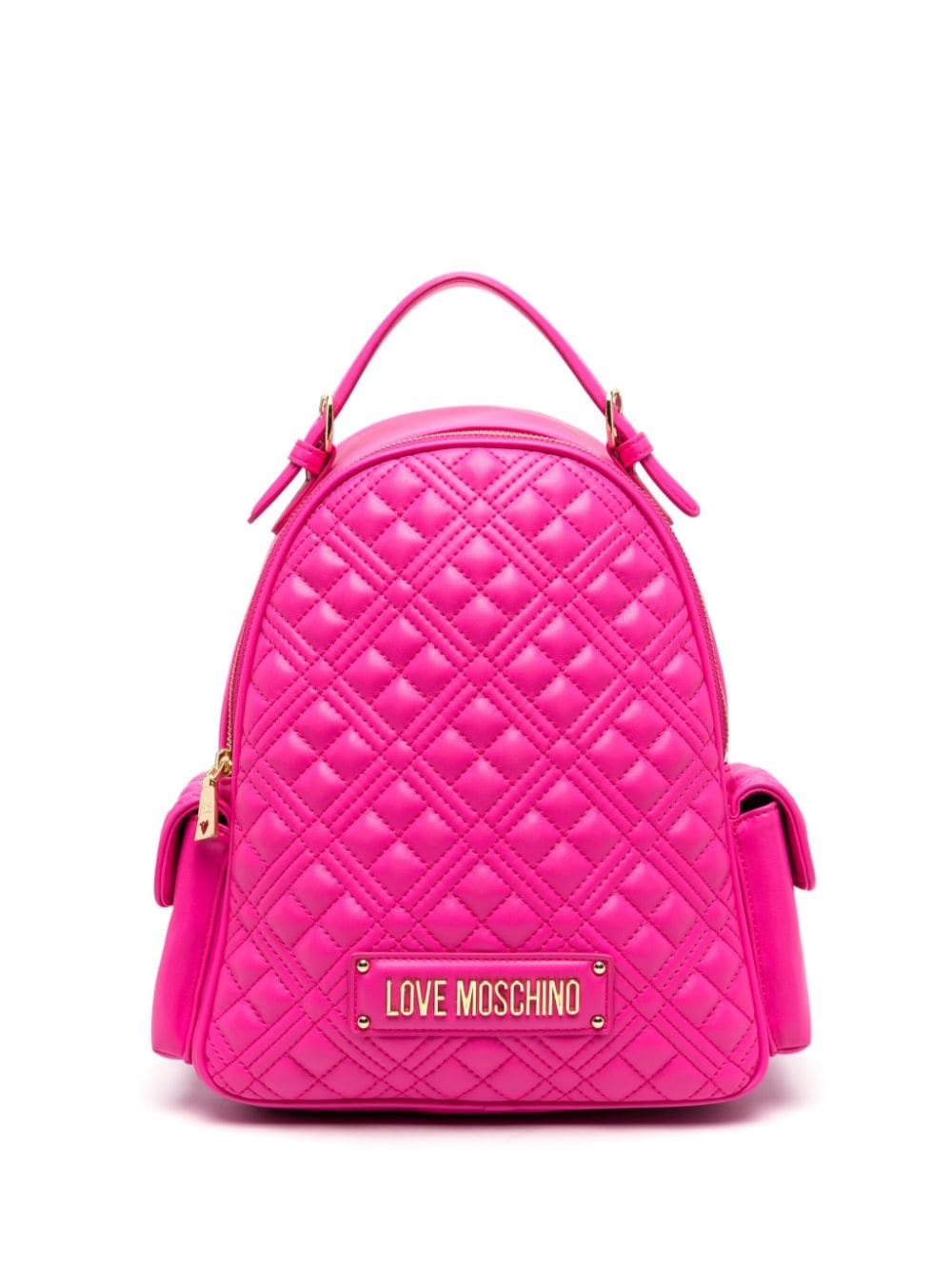 logo-lettering quilted backpack - 1