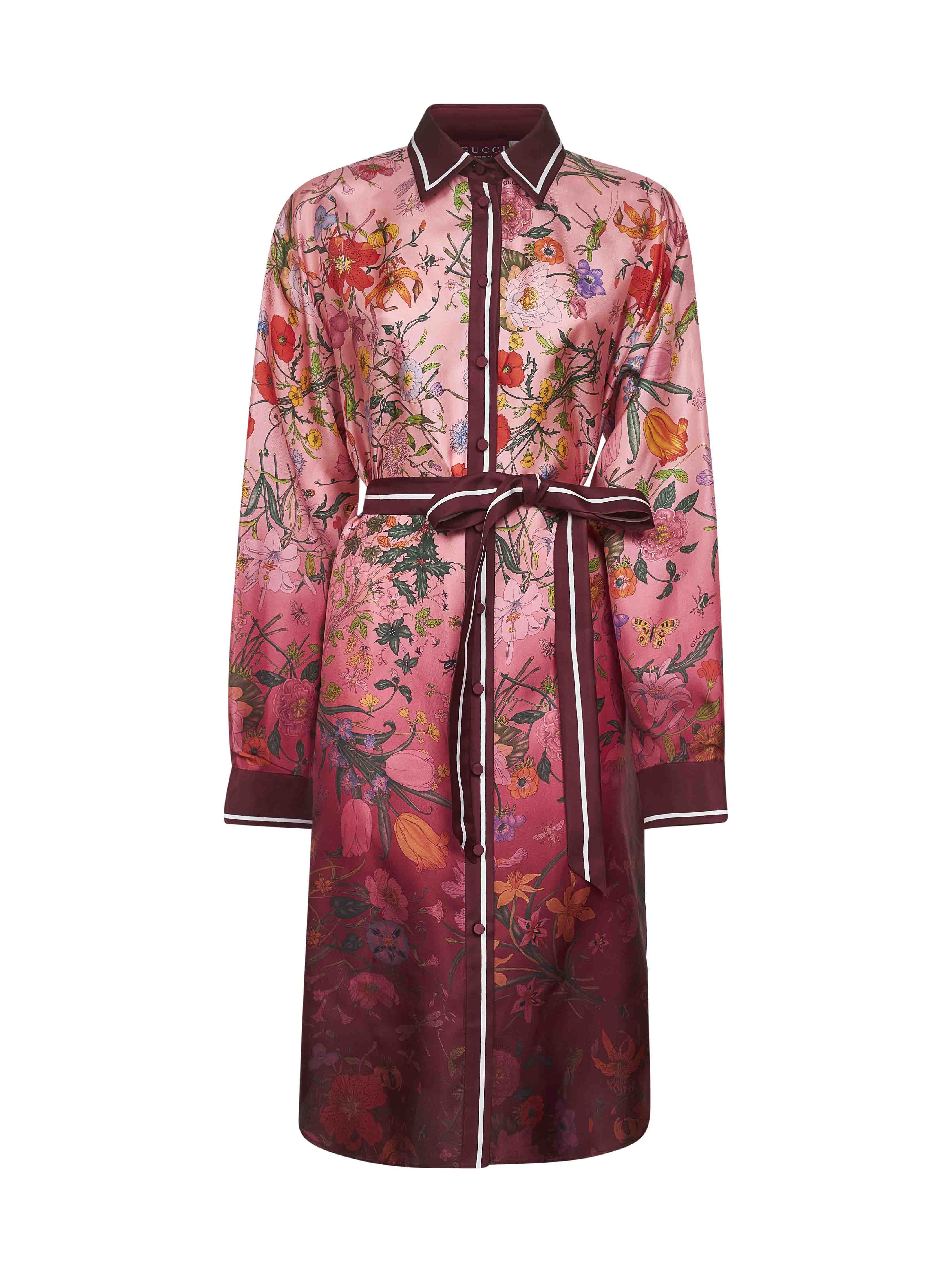 Gucci Women Printed Silk Twill Shirt Dress - 1