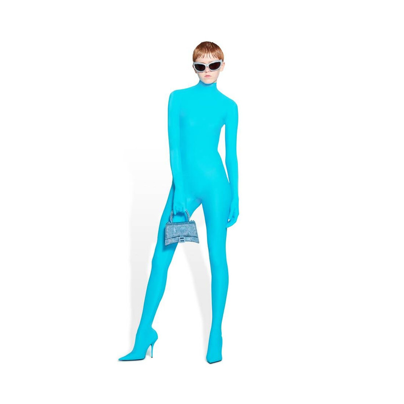 BALENCIAGA Women's Hourglass Xs Handbag With Rhinestones  in Blue outlook