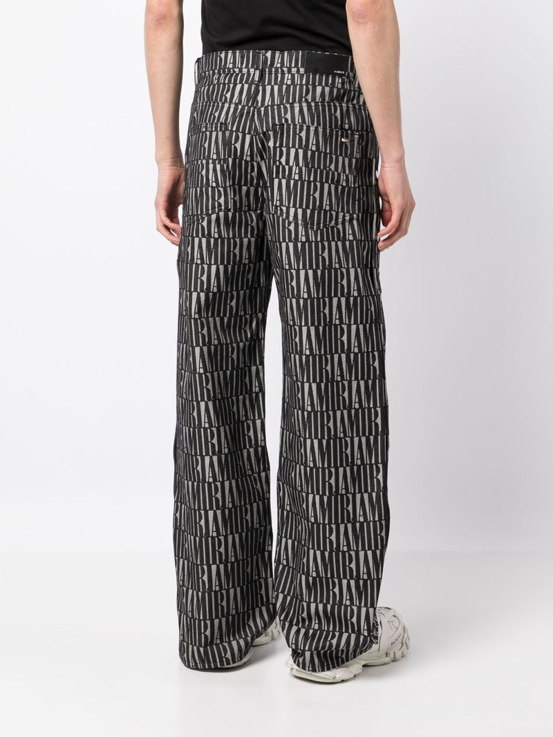 logo-print straight-leg trousers 4