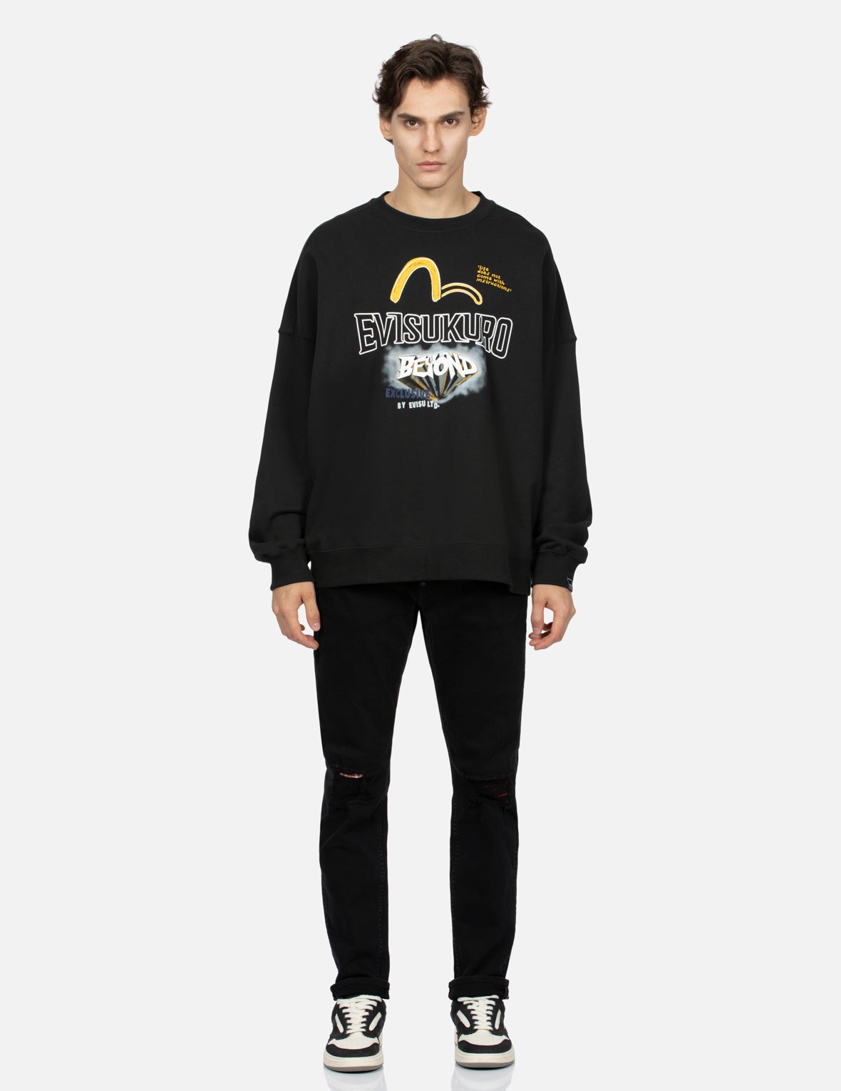 Multi-Logo Print Oversized Sweatshirt - 5