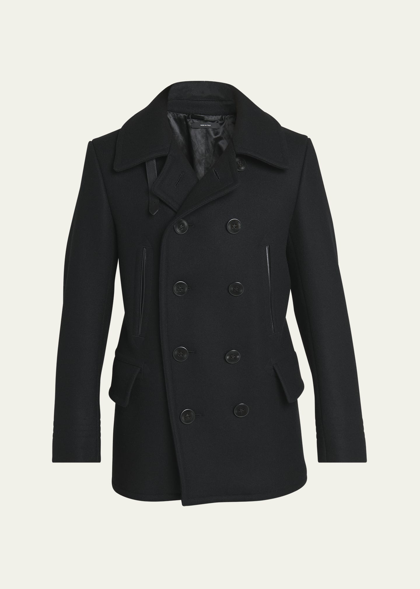 Men's Melton Double-Breasted Peacoat - 1