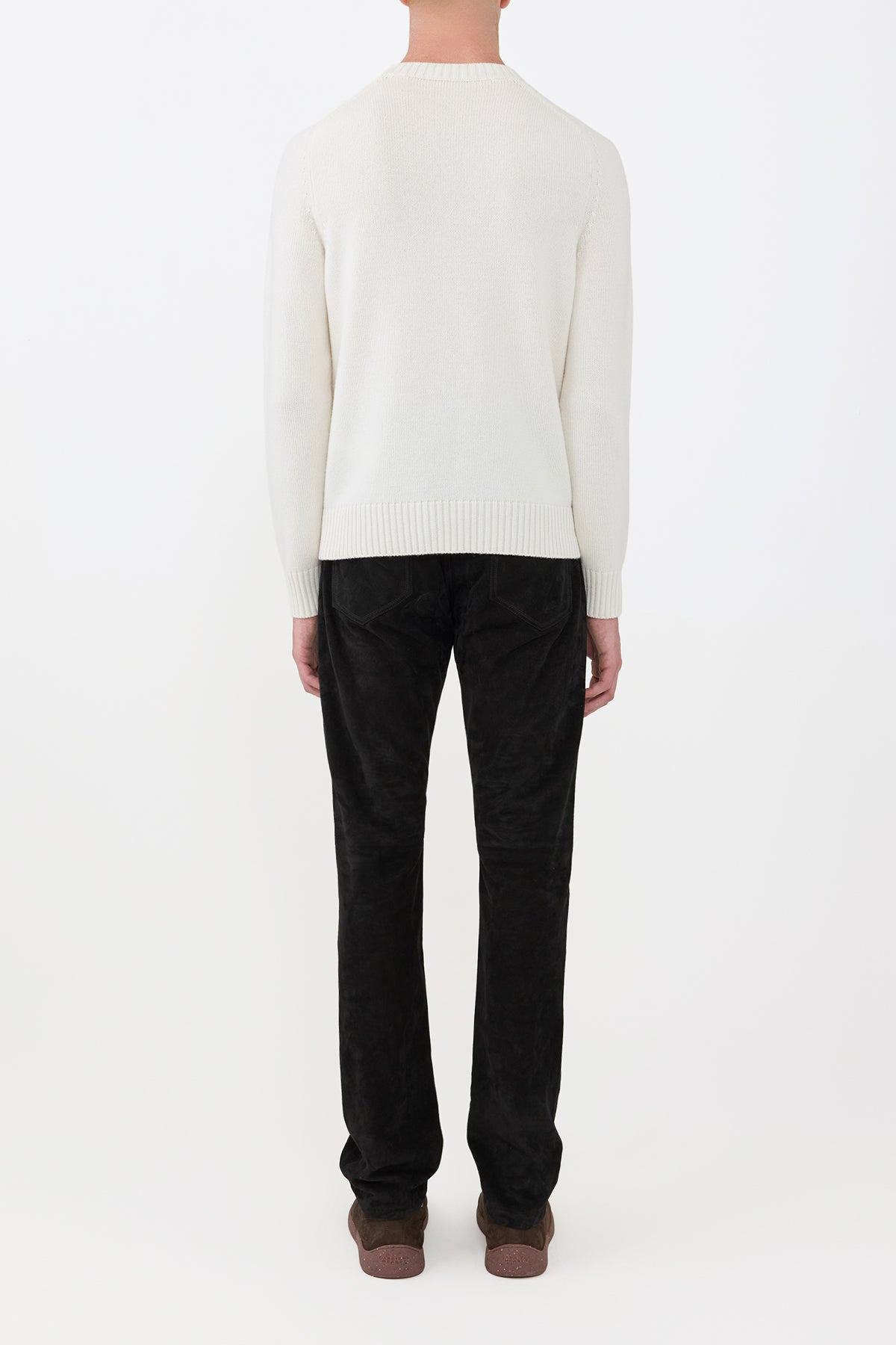 Francesco Knit Sweater in Ivory Cashmere - 4