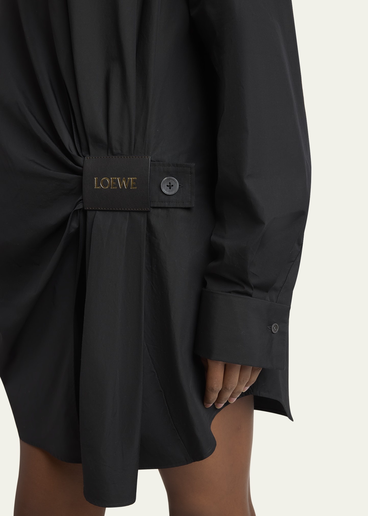 Loewe Draped Poplin Mini Shirtdress | bergdorfgoodman
