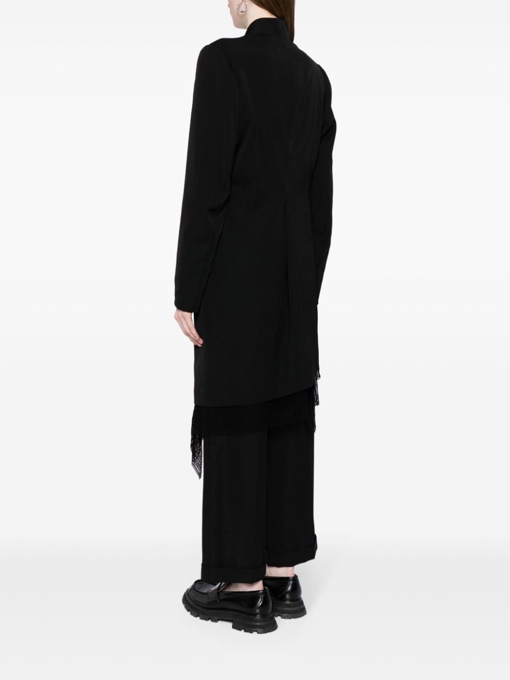 asymmetric wool single-breasted coat - 4