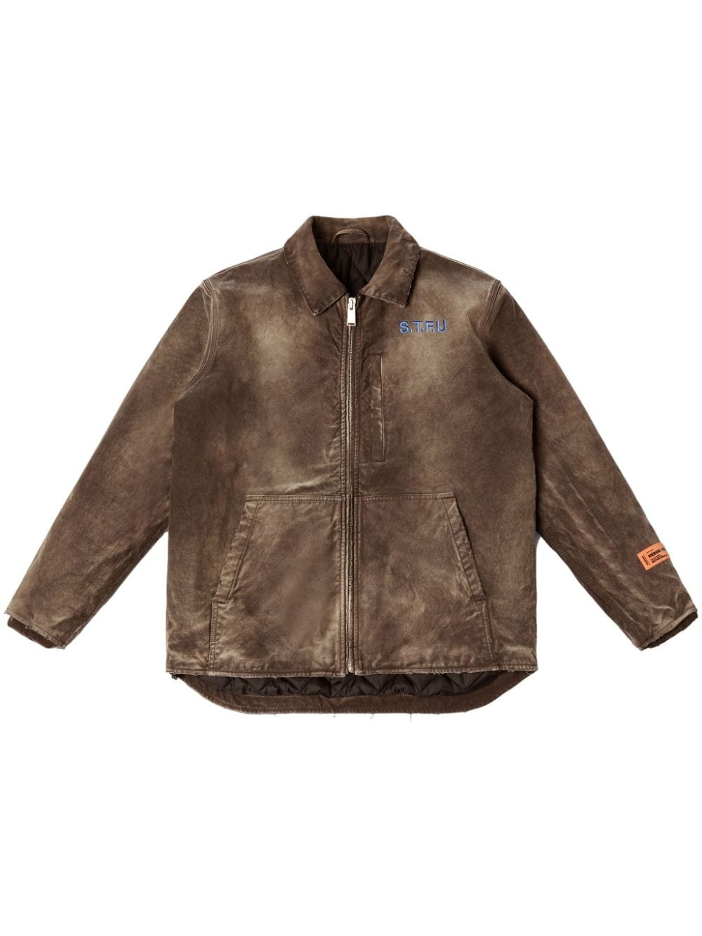 Logo print wool & leather varsity jacket - Heron Preston - Men