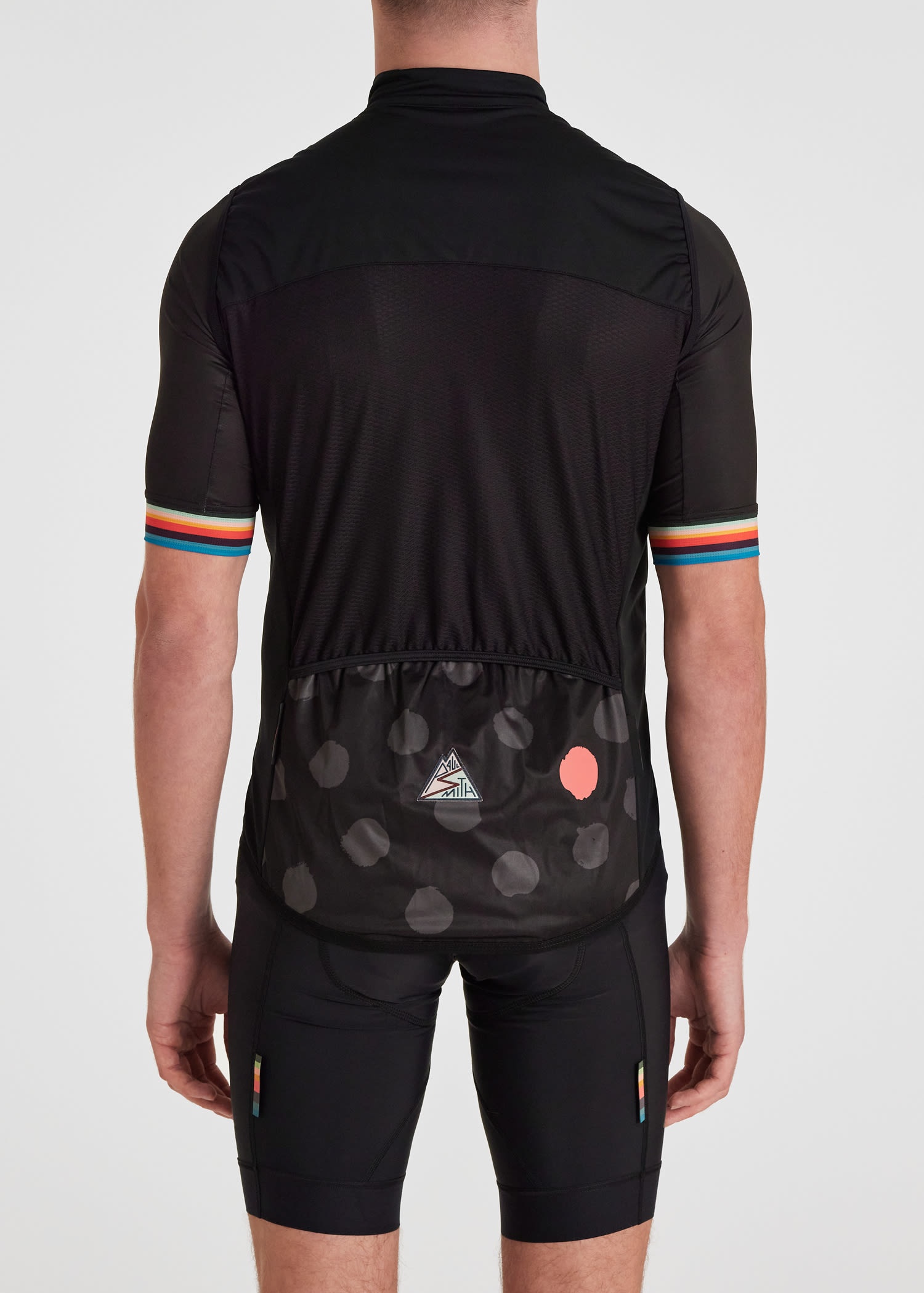 Cycling Gilet With Polka Dot Back Panel - 9