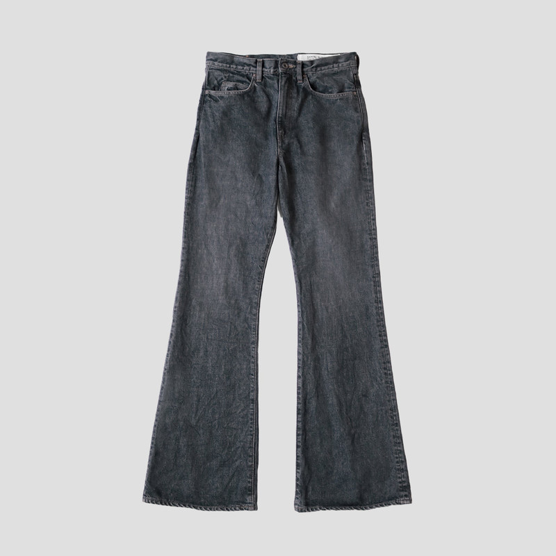 14oz BLACK DENIM 5P FLARE JEANS 1