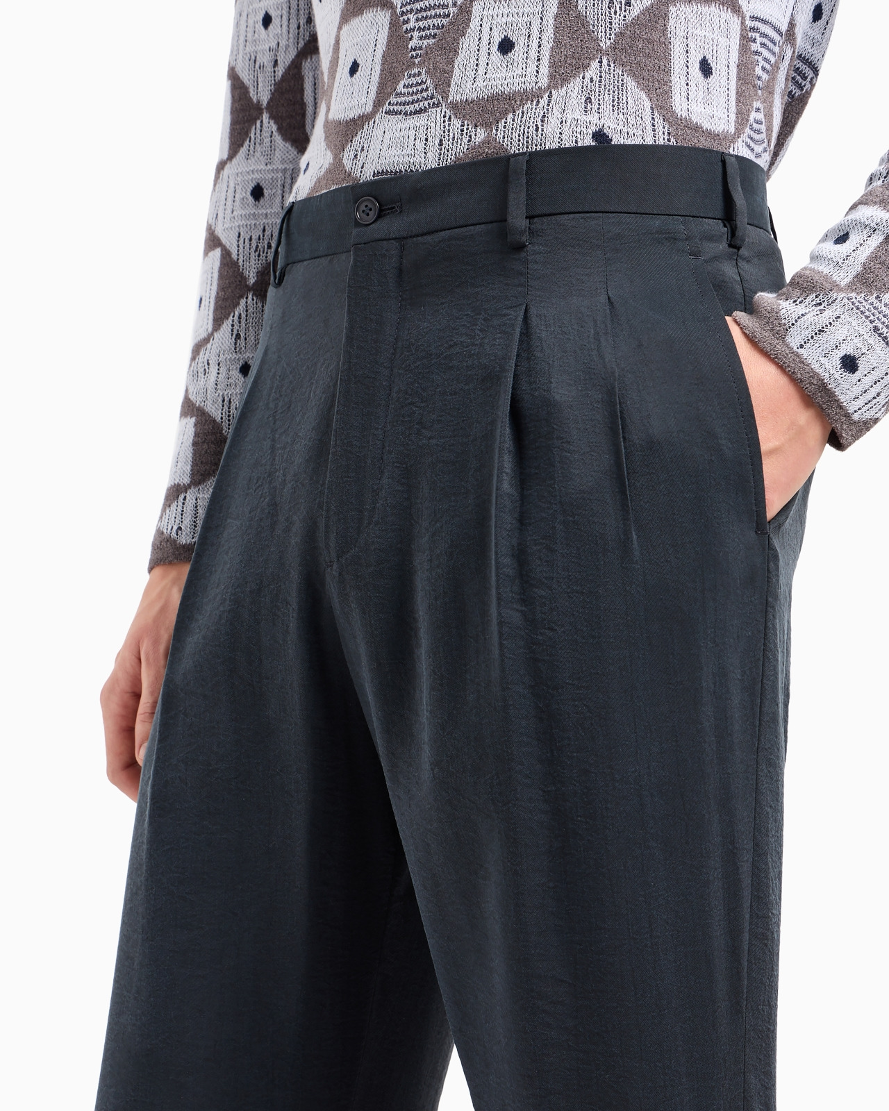 Two-dart trousers in silk-blend twill - 5